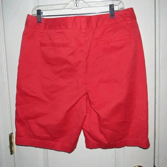 LANDS’ END Orange Mid-Rise Bermuda Shorts Size 12 - Picture 2 of 3